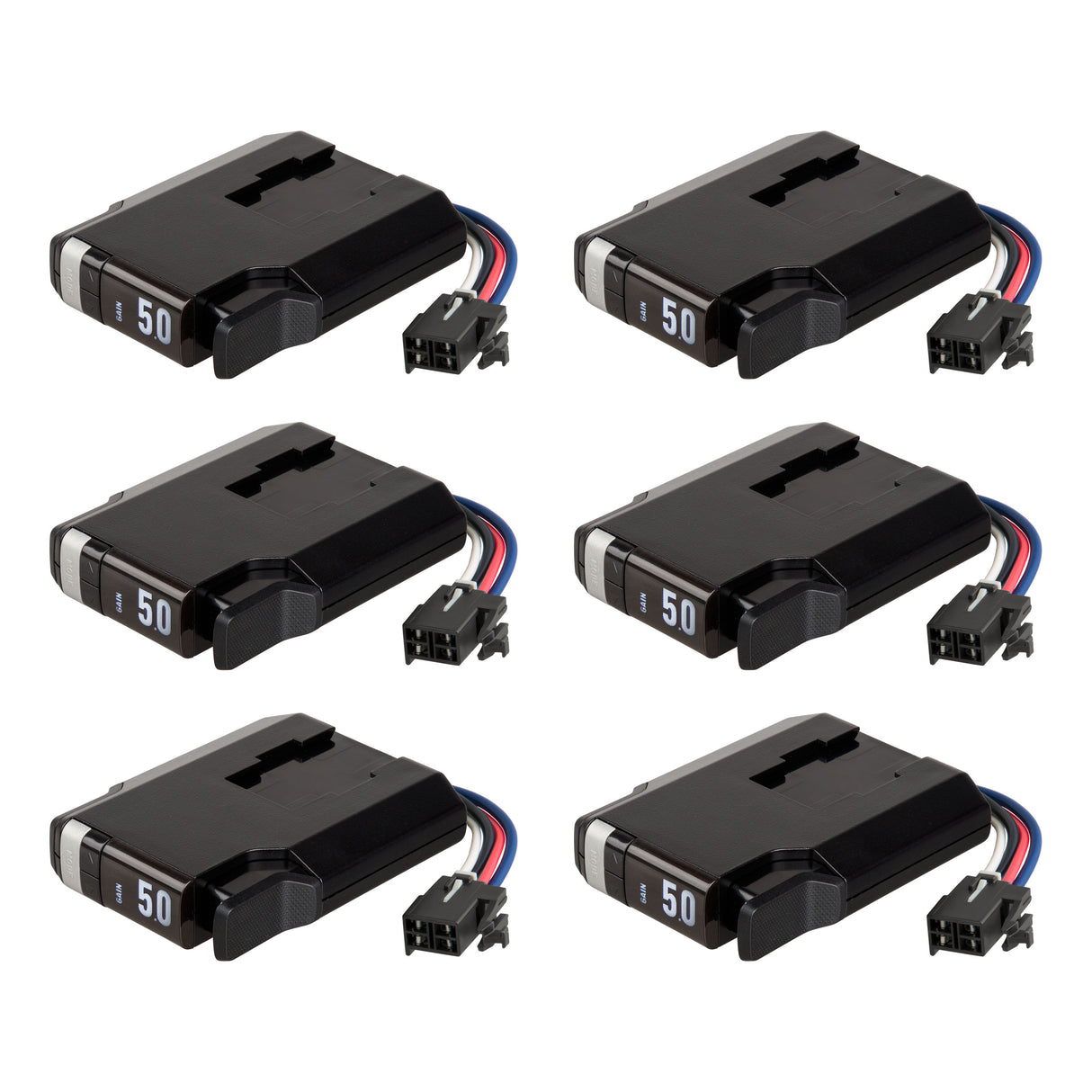 CURT 511466 TriFlex NEXT Proportional Inertia Electric Trailer Brake Controllers, Fully Adjustable, Low Profile, 2-4 Axles, Plug-and-Play - 6-Pack