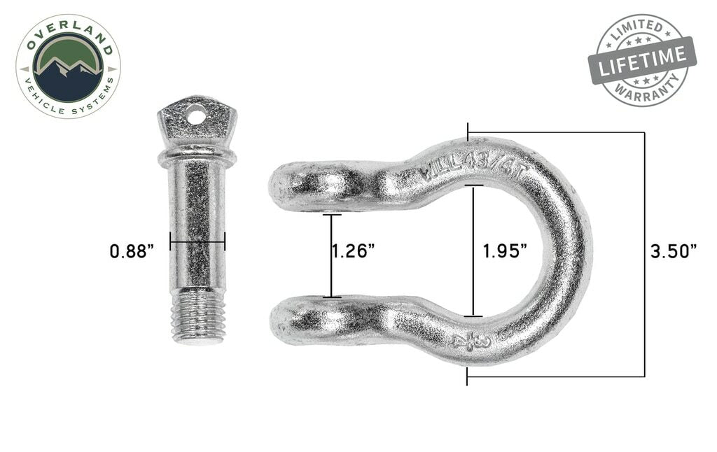 Overland Vehicle Systems - Recovery Shackle D-Ring Bow Shackle vs Soft Shackle - 19010205