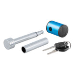 Curt - 1/2" Hitch Lock with 5/8" Adapter (1-1/4" or 2" Receiver, Right-Angle, Chrome) - 23506