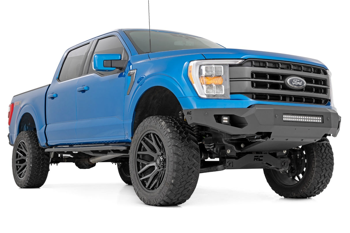 Rough Country - High Clearance Front Bumper - LED Lights & Skid Plate - Ford F-150 (21-23) - 10809A