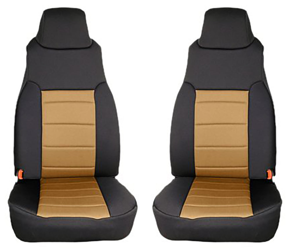 Rugged Ridge - Neoprene Front Seat Covers, Tan; 97-02 Jeep Wrangler TJ - 13210.04
