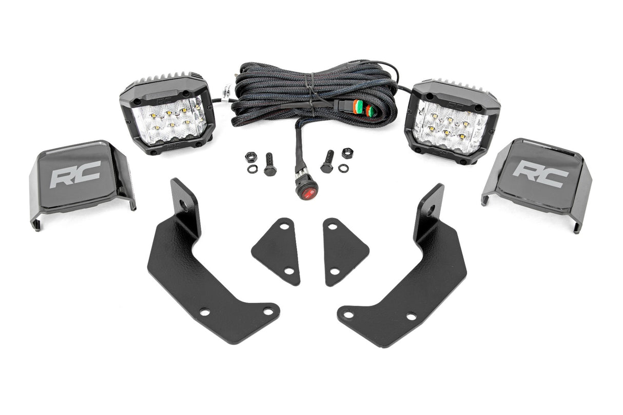 LED Light Kit - Cage Mount - 2(in.) Chrome Pair - Wide Angle - CFMOTO UFORCE 1000