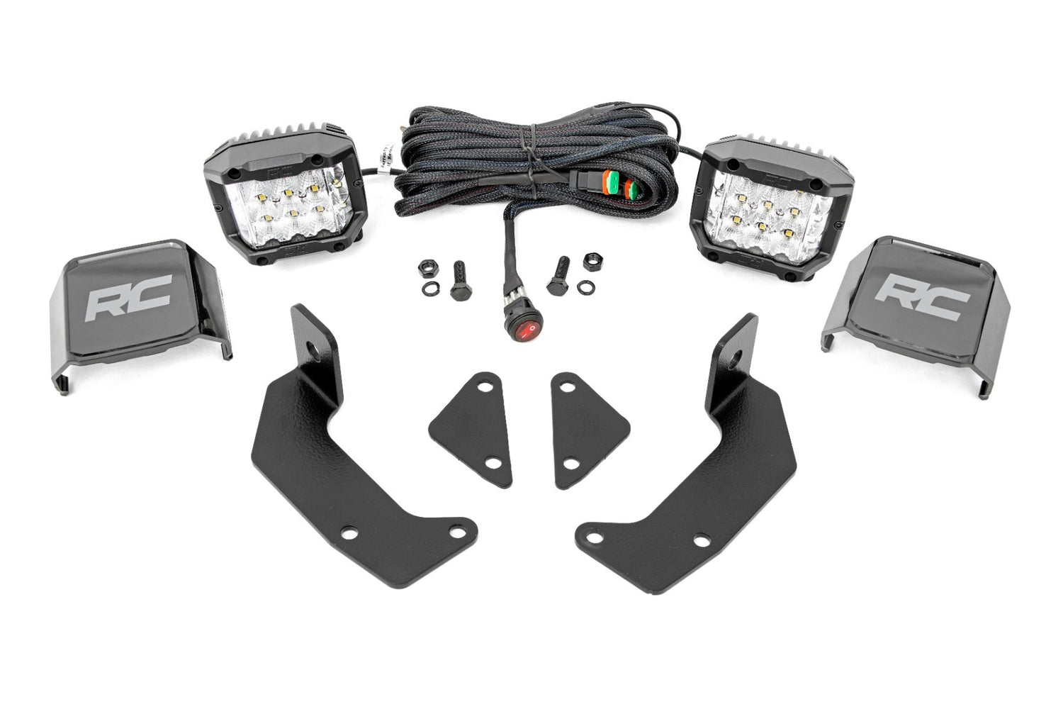 LED Light Kit - Cage Mount - 2(in.) Chrome Pair - Wide Angle - CFMOTO UFORCE 1000