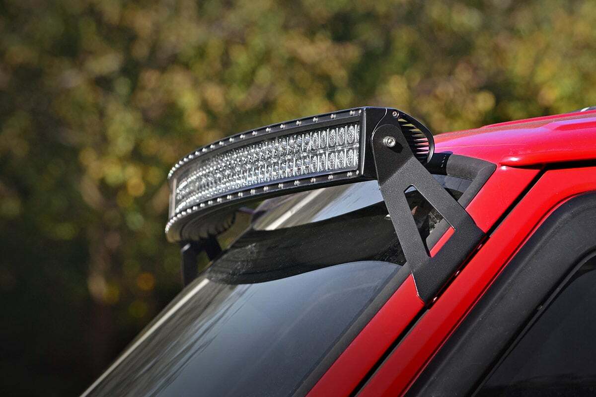 Rough Country - LED Light Kit - Windshield Mount - 50" BLK Dual Row - Jeep Cherokee XJ (84-01) - 70072