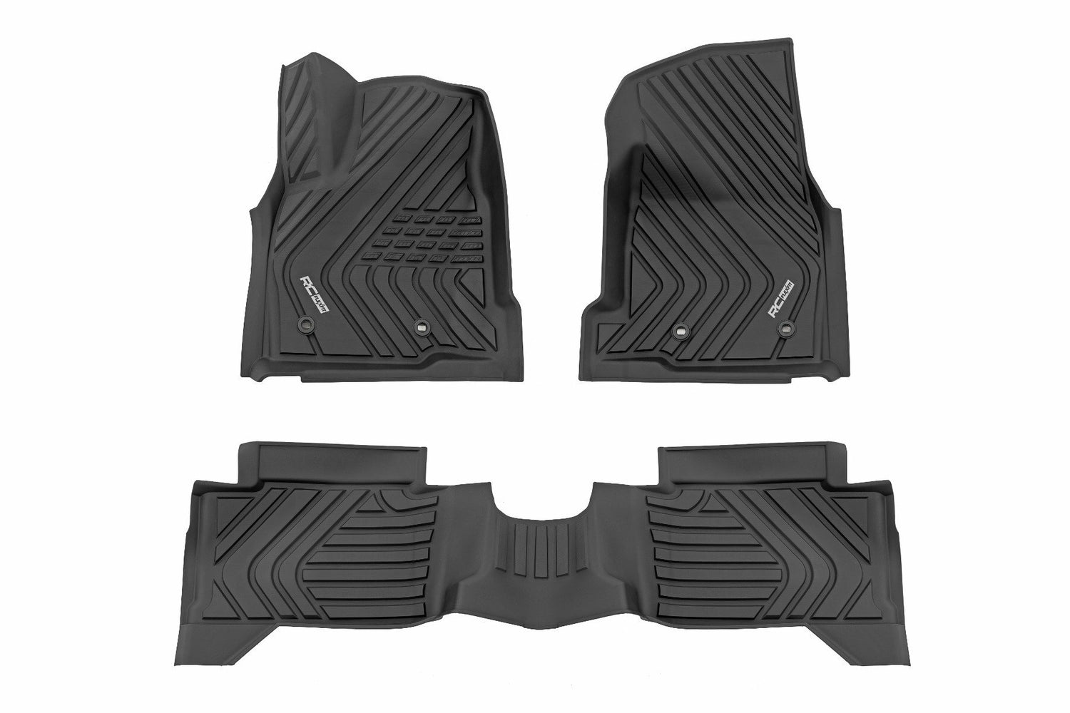 Rough Country - Flex-Fit Floor Mats - Front & Rear - Crew - Toyota Tacoma 2WD/4WD (2024) - FF-71224