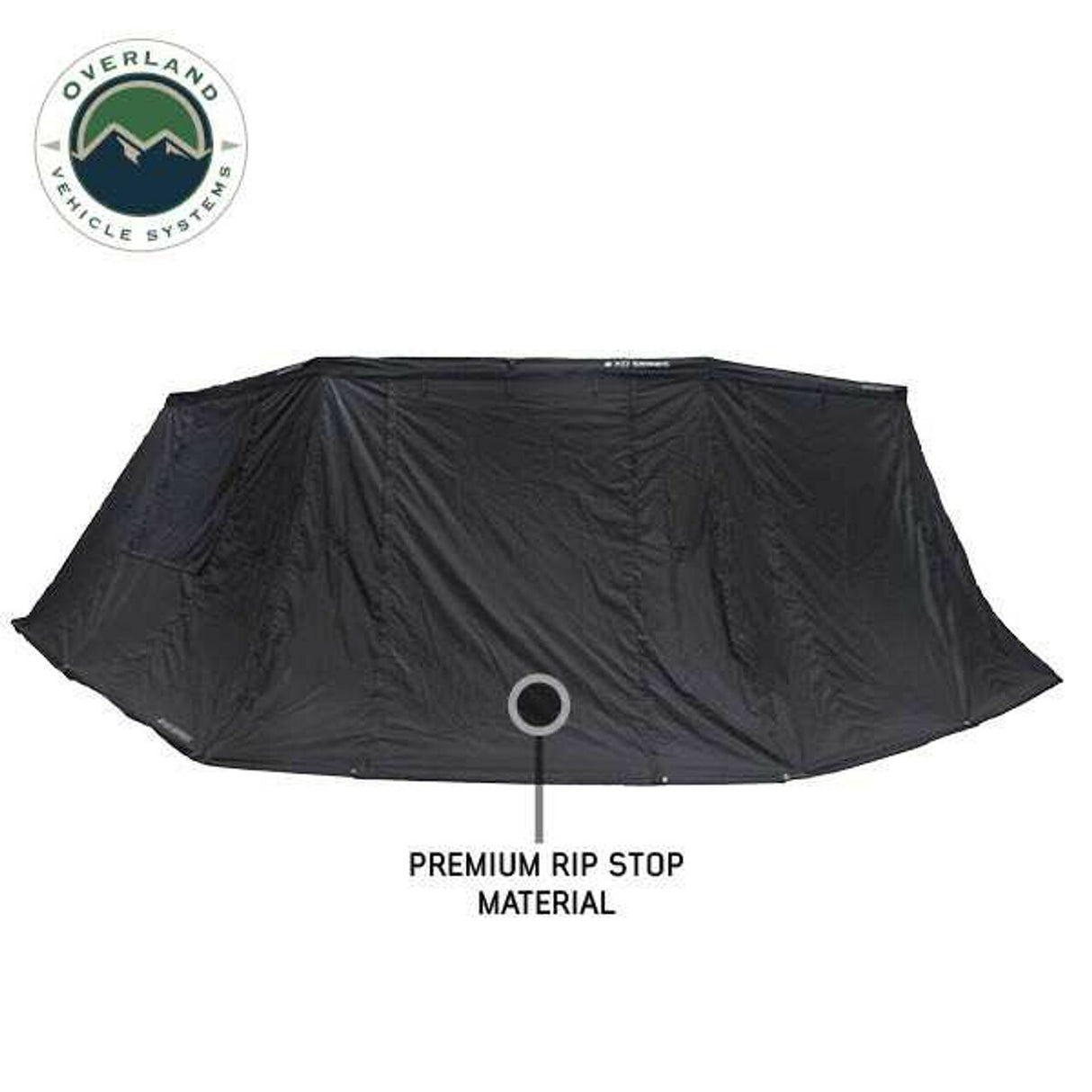 Overland Vehicle Systems - XD Nomadic 270 - Awning, Lights, Black Out, Wall Kit, Passenger Side, Black Body, Black Trim and Black Travel Cover - 19690010