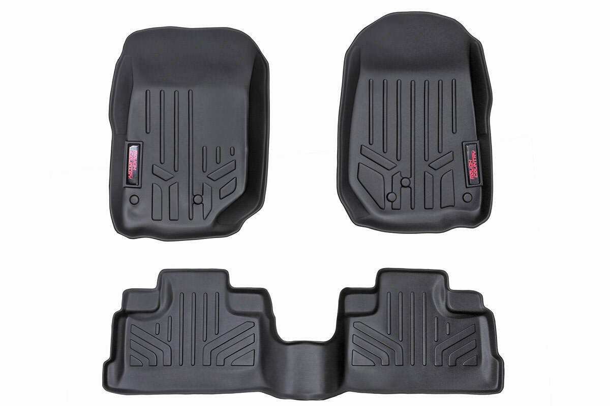 Rough Country Floor Mats - FR & RR - 4 Door - Jeep Wrangler JK 2WD 4WD (07-13) - M-60712
