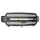 T-Rex Grilles - 1 Pc Laser Cut Pattern Mild Steel Laser Torch Grille Replacement - Includes Universal Wiring Harness - 7315751