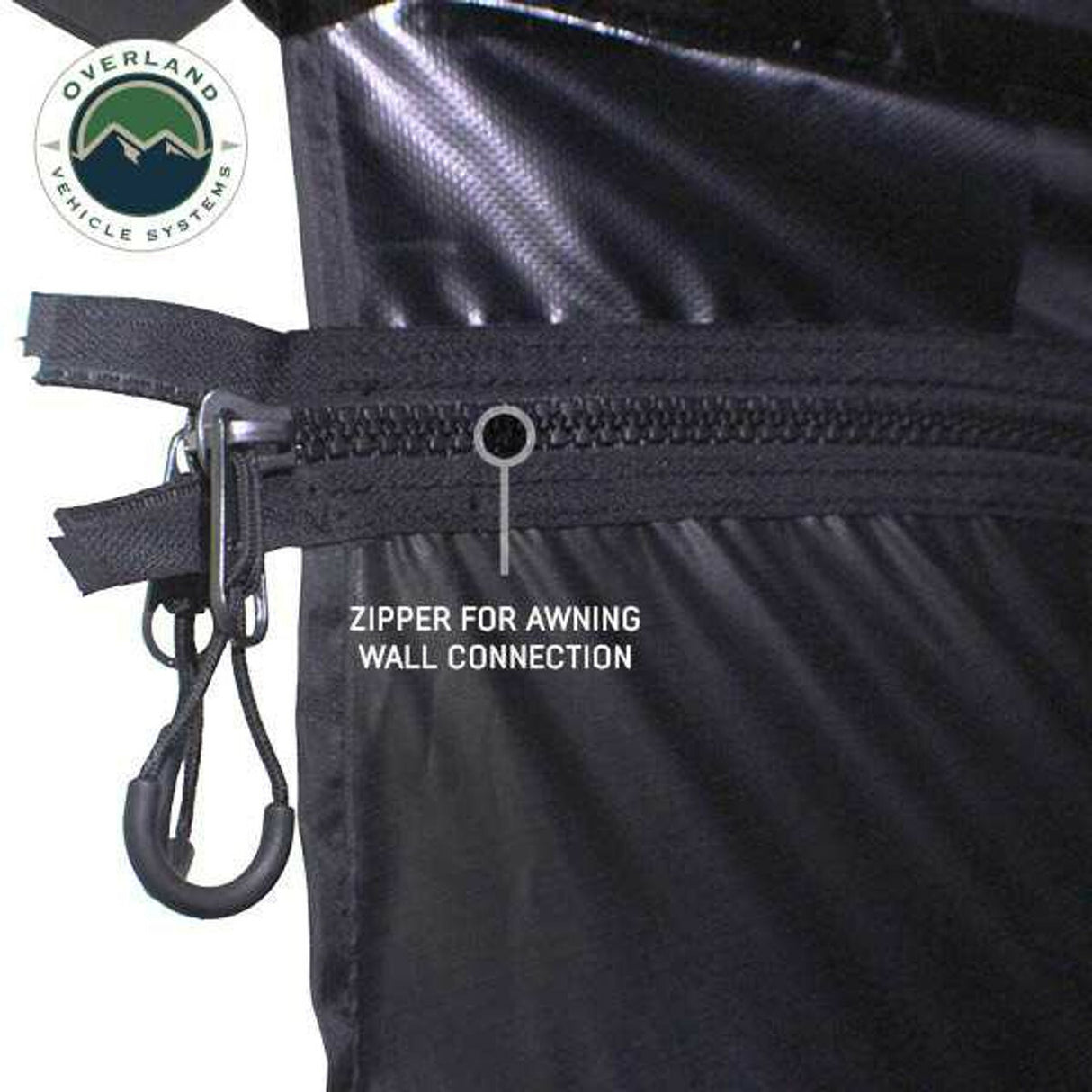 Overland Vehicle Systems - XD Nomadic 270 - Awning, Lights, Black Out, Wall Kit, Driver Side, Black Body, Black Trim and Black Travel Cover - 19690009