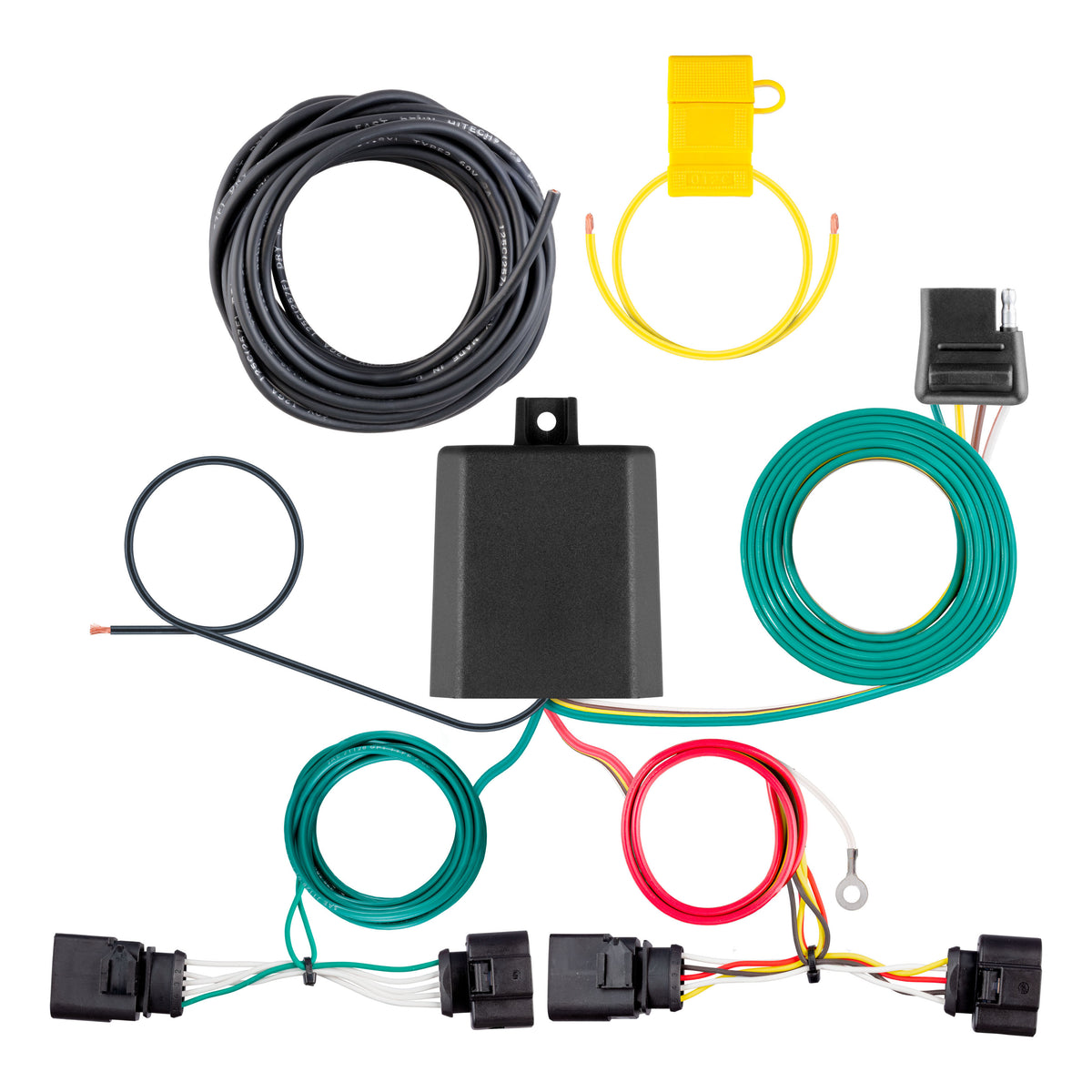 CURT 56555 Vehicle-Side Custom 4-Pin Trailer Wiring Harness, Fits Select Volkswagen Jetta, Jetta GLI