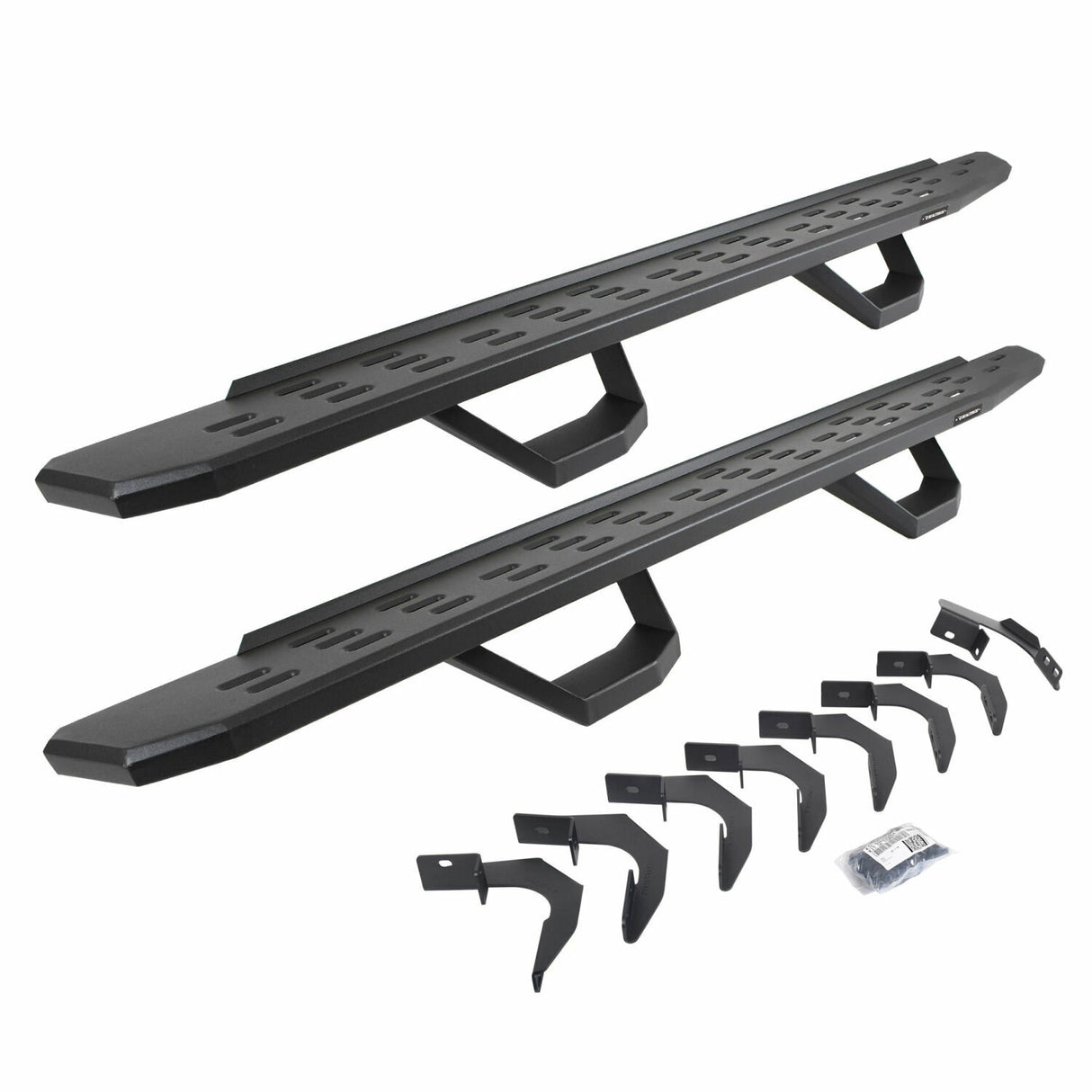 Go Rhino 6962358020PC - RB30 Running Boards with Mounting Brackets & 2 Pairs of Drops Steps Kit - Textured Black