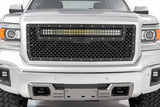 Rough Country - Mesh Grille - 30" Dual Row LED - Black - Amber DRL - GMC Sierra 1500 (14-15) - 70190BDA