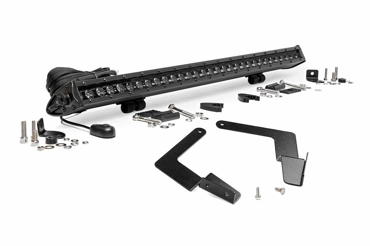 Rough Country - LED Light Kit - Lower Grille Mount - 30" Black Single Row - Toyota Tacoma (16-23) - 70668