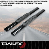 TrailFx - 5" Oval Straight Step Bar For Ford F150 Standard-Black (A7029B)
