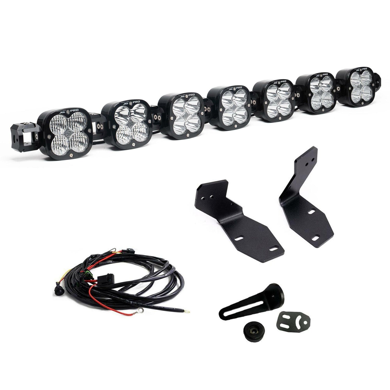 Baja Designs - 7XL Pro Linkable Bumper Light Kit - 2023-26 Ford F-250/350 Super Duty (Light Pattern: Multi-Pattern; Color: Clear; Wiring Type: Toggle)