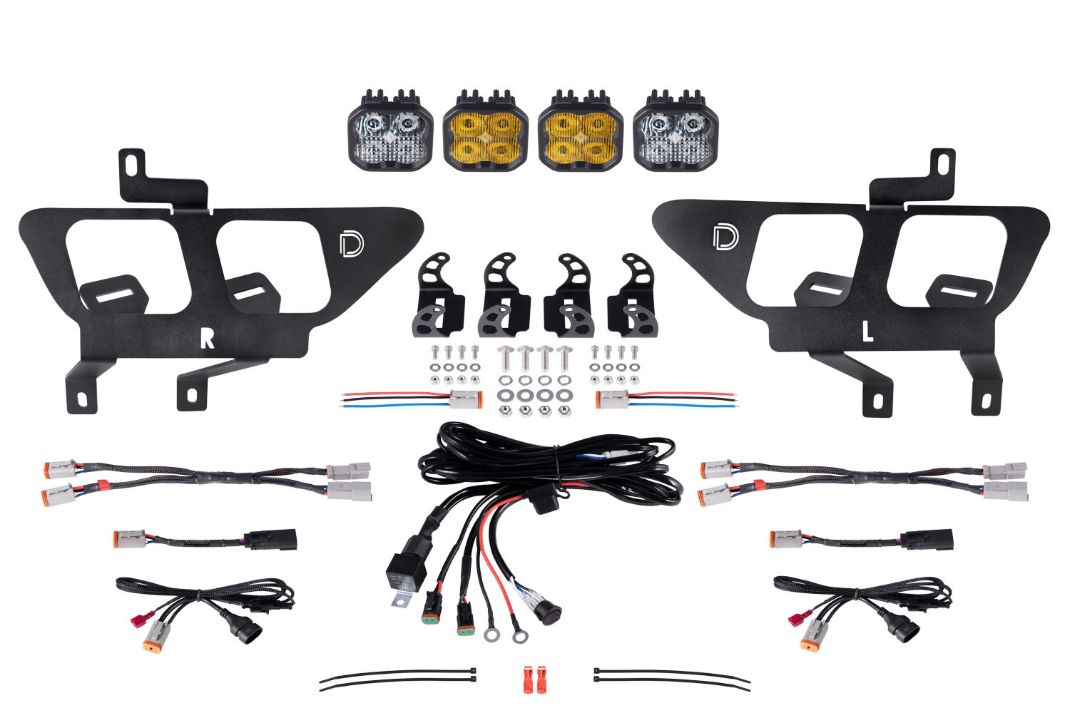 Diode Dynamics - SS3 LED Fog Pocket Kit for 2021-2022 Ford F-150, Yellow Pro - DD7313
