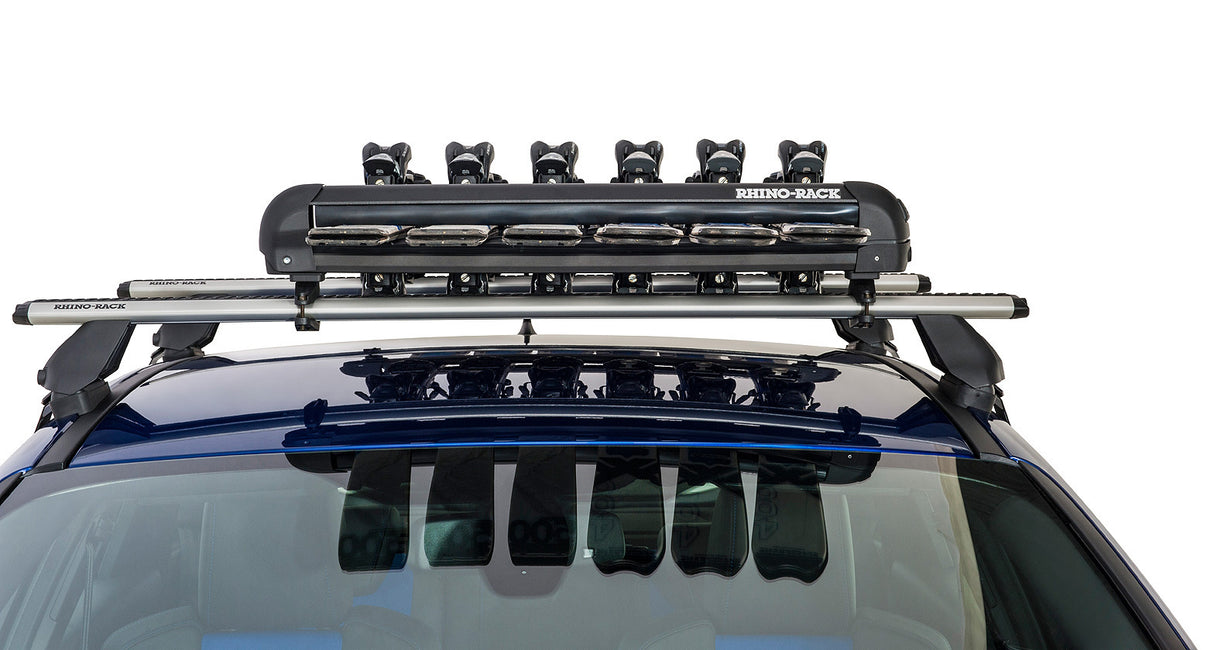 Rhino Rack - Roof Top Ski and Snowboard Carrier - 6 Skis or 4 Snowboards - 576