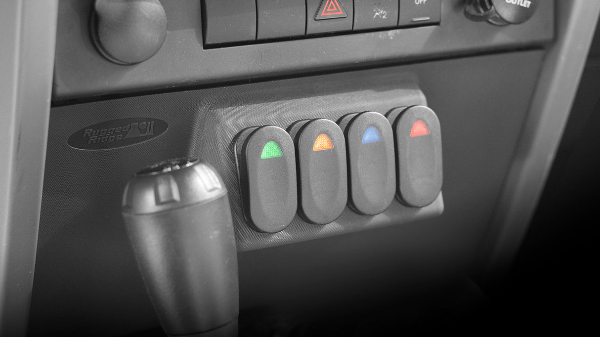 Rugged Ridge - Lower Switch Panel Kit; 07-10 Jeep Wrangler JK - 17235.85