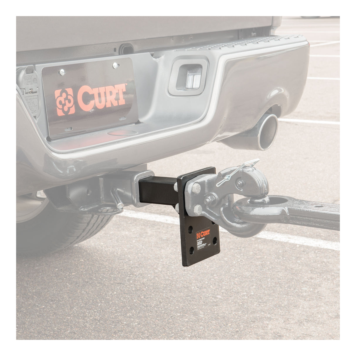 Curt - Adjustable Pintle Mount (2" Shank, 10,000 lbs., 7" High, 6" Long) - 48323