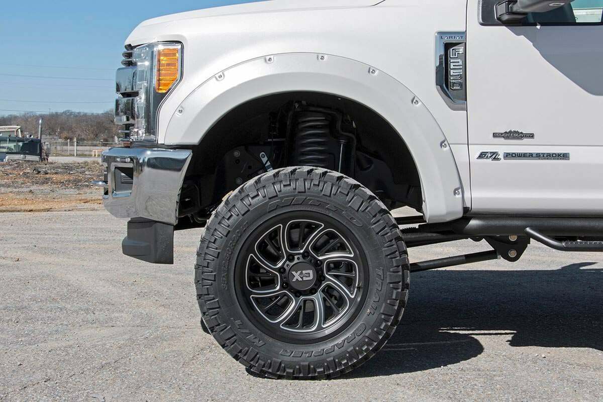 Rough Country - Pocket Fender Flares - D1 Stone Gray - Ford F-250/F-350 Super Duty (17-22) - F-F21112-D1
