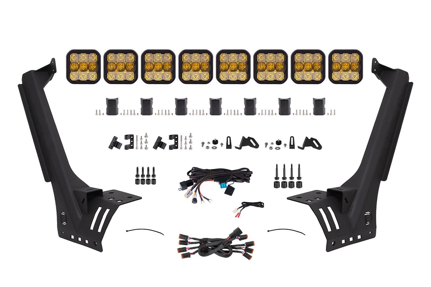 Diode Dynamics - Jeep JL SS5 Pro CrossLink Windshield Yellow Combo Lightbar Kit - DD7263