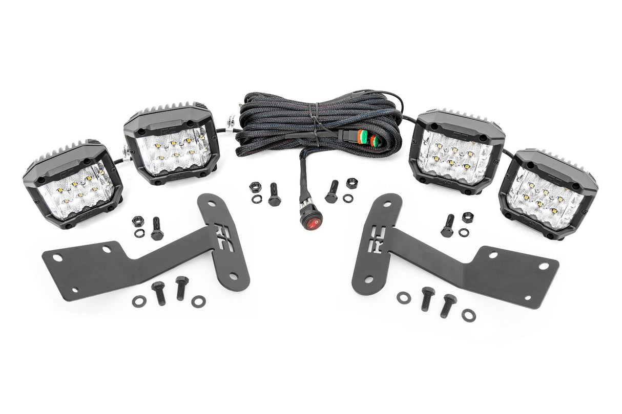Rough Country - LED Light Kit - Ditch Mount - 3" OSRAM - Wide - Toyota Tundra (14-21) - 70839
