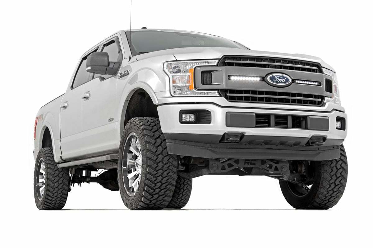 Rough Country - LED Light Kit - Grille Mount - 10" Black Slimline Pair - Ford F-150 (18-20) - 70808