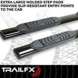 TrailFx - 5" Oval Straight Step Bar For Ford F150 Extended-Black (A7014B)