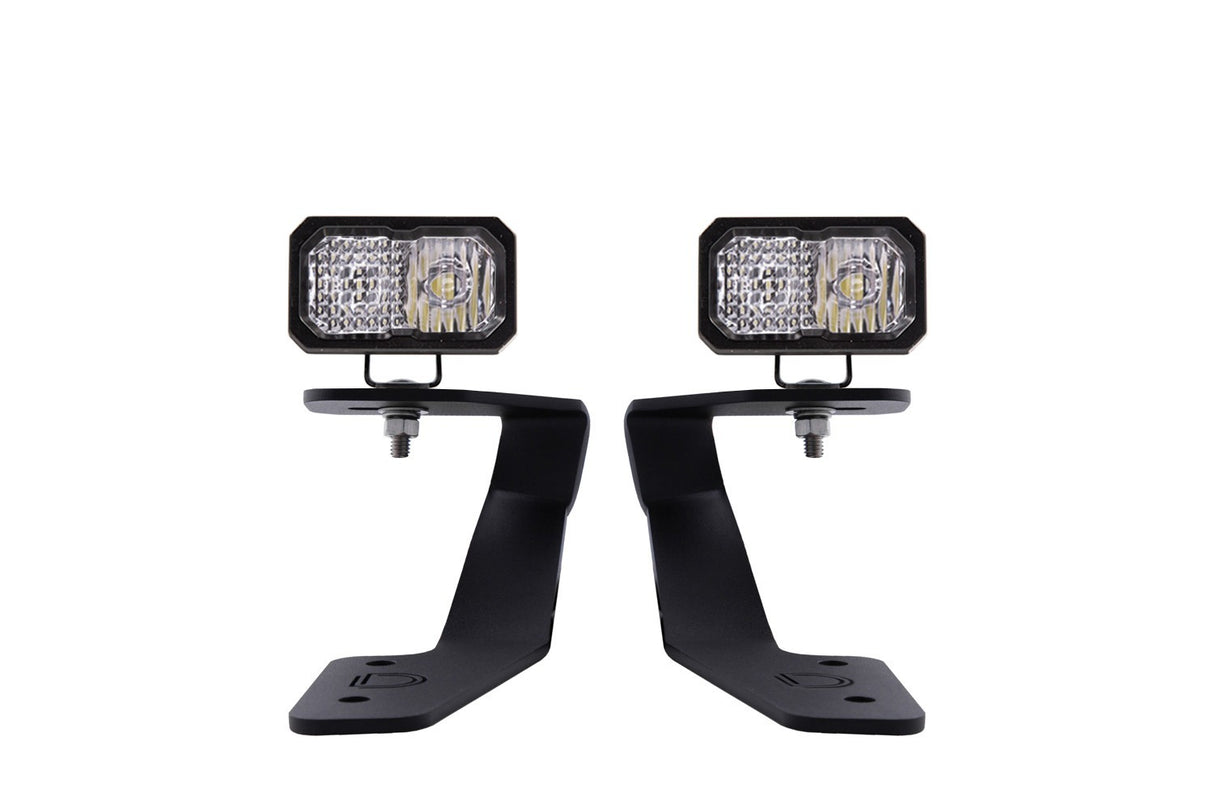 Diode Dynamics DD6564 Allows you to mount two Stage Series 2"?LED Pods above the hood.
