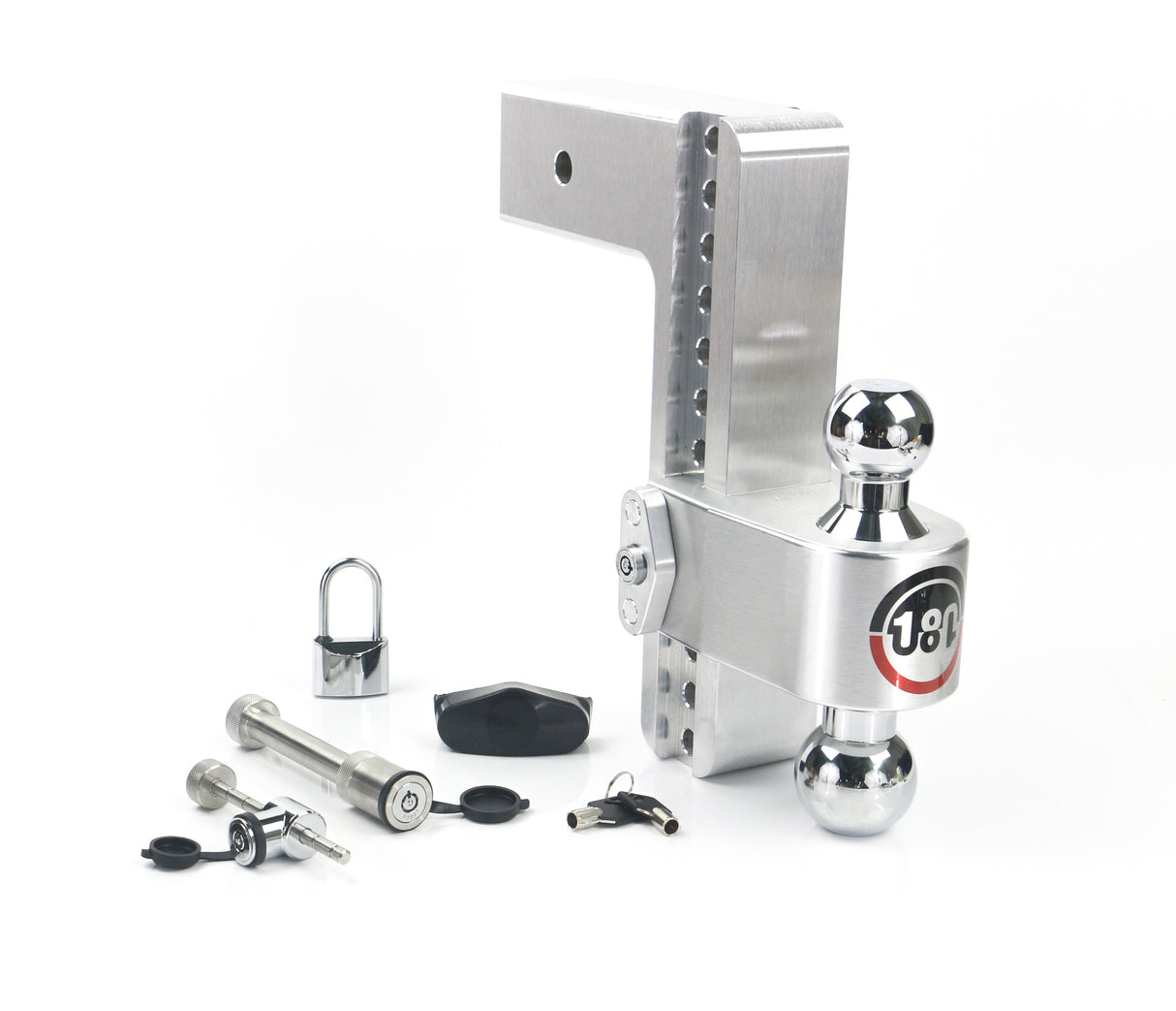 180 Hitch Chrome Ball 10" Drop Hitch with 3" Shank- Keyed Alike WS05, WS11, WS12 Included - CTB10-3-SET