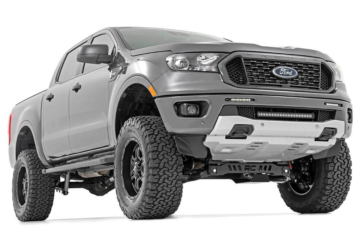 Rough Country - LED Light Kit - Bumper Mount - 20" Black Single Row - Ford Ranger (19-23) - 70815