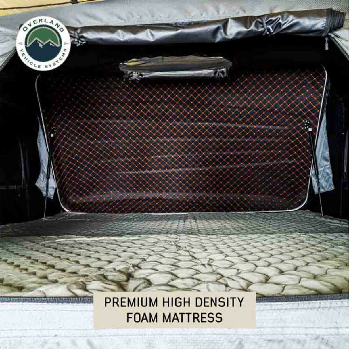 Overland Vehicle Systems - HD Bundu 4 - Hard Shell Roof Top Tent, 4 Person, Grey Body and Black Rainfly - 18389904