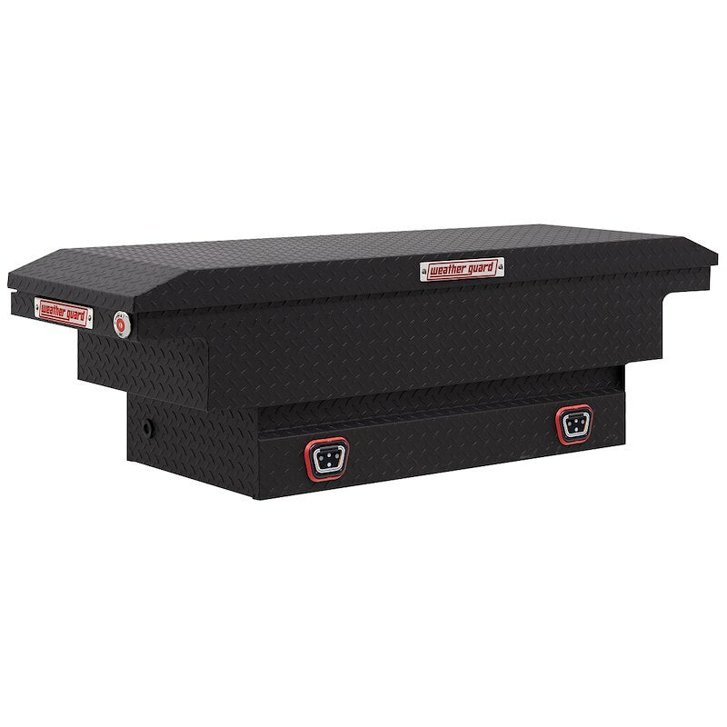 Weather Guard - Model 131-52-04 Saddle Box, Aluminum, Compact Low Profile, Textured Matte Black,  8.0  cu ft - 131-52-04