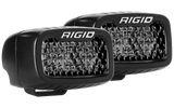 RIGID Industries - 902513BLK SR-M Series PRO Midnight Edition, Spot Diffused, Surface Mount, Pair