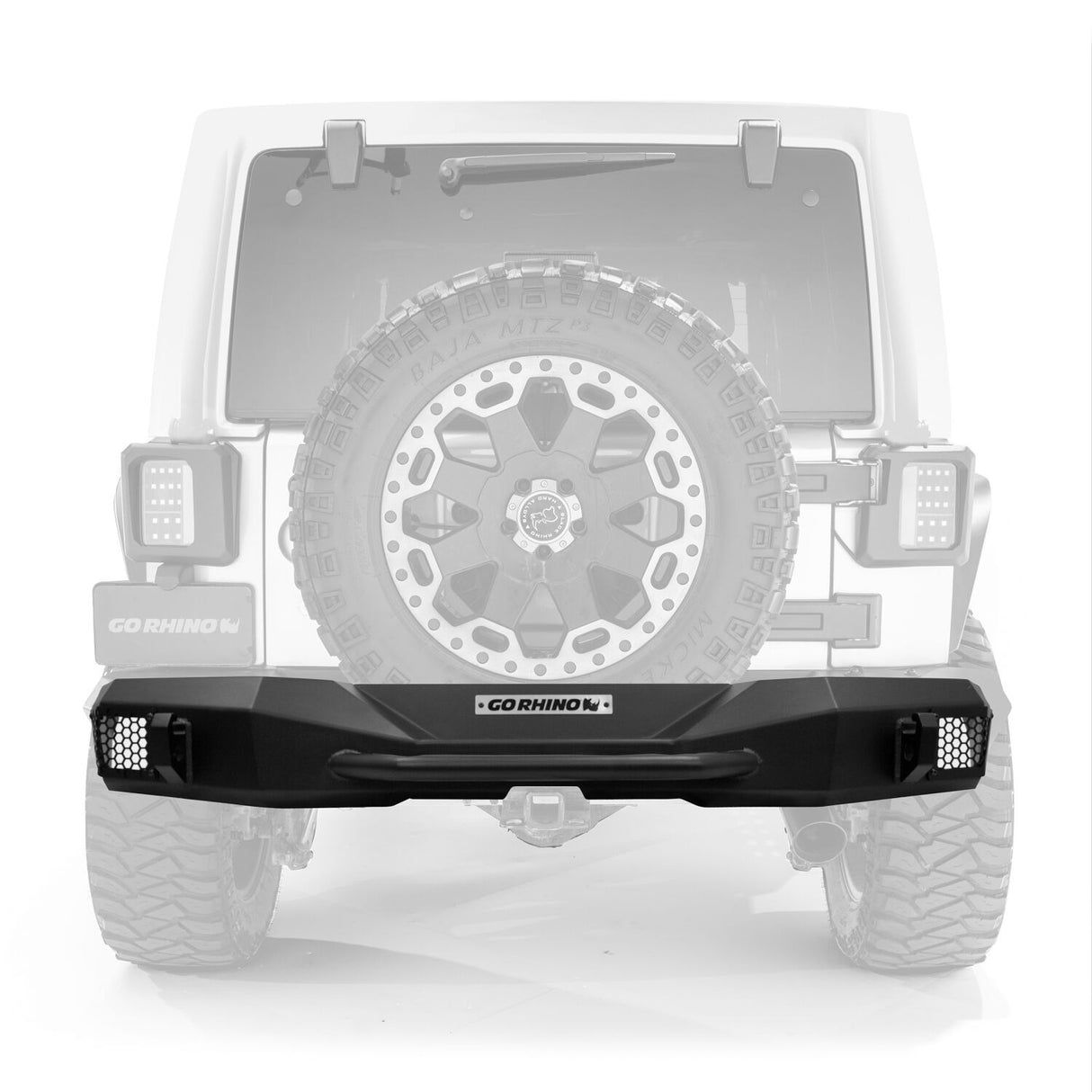 Go Rhino 371110T Rockline Rear Stubby Bumper for Jeep Wrangler JK