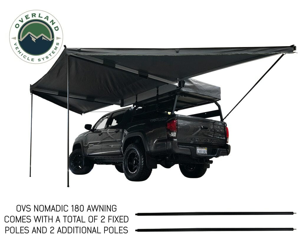 Overland Vehicle Systems - Nomadic Awning 270 Degree - Passenger Side Dark Gray Awning - 19529907