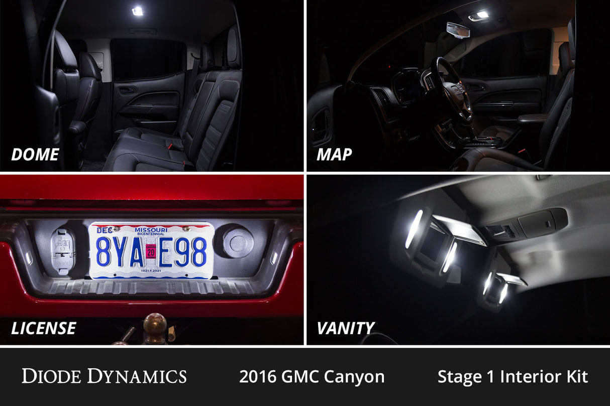 Diode Dynamics - Interior LED Kit for 2015-2022 GMC Canyon, Cool White Stage 1 - DD0497