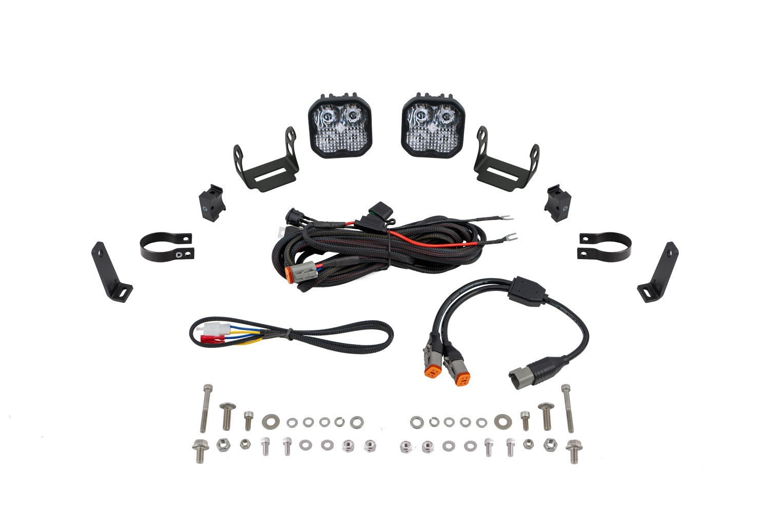 Diode Dynamics -SS3 LED Bumper 1.75 Inch Roll Bar Kit, Sport White Combo (pair) - DD7698 - DD7698