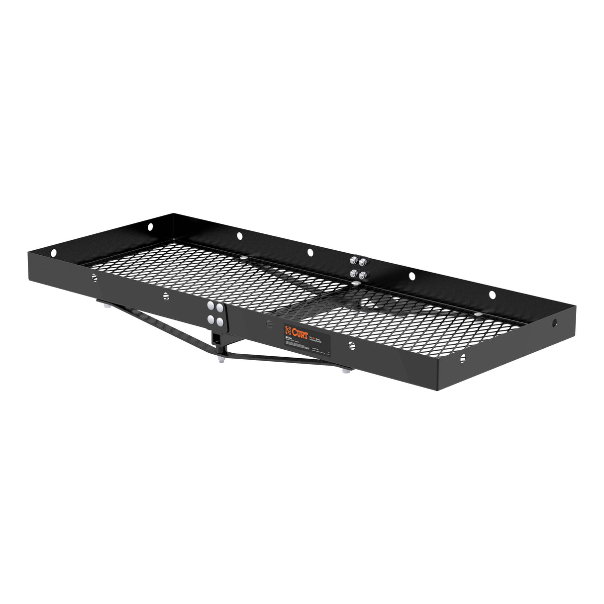 Curt - 48" x 20" Black Steel Tray Cargo Carrier (1-1/4", 2" Adapter, 300 lbs.) - 18110