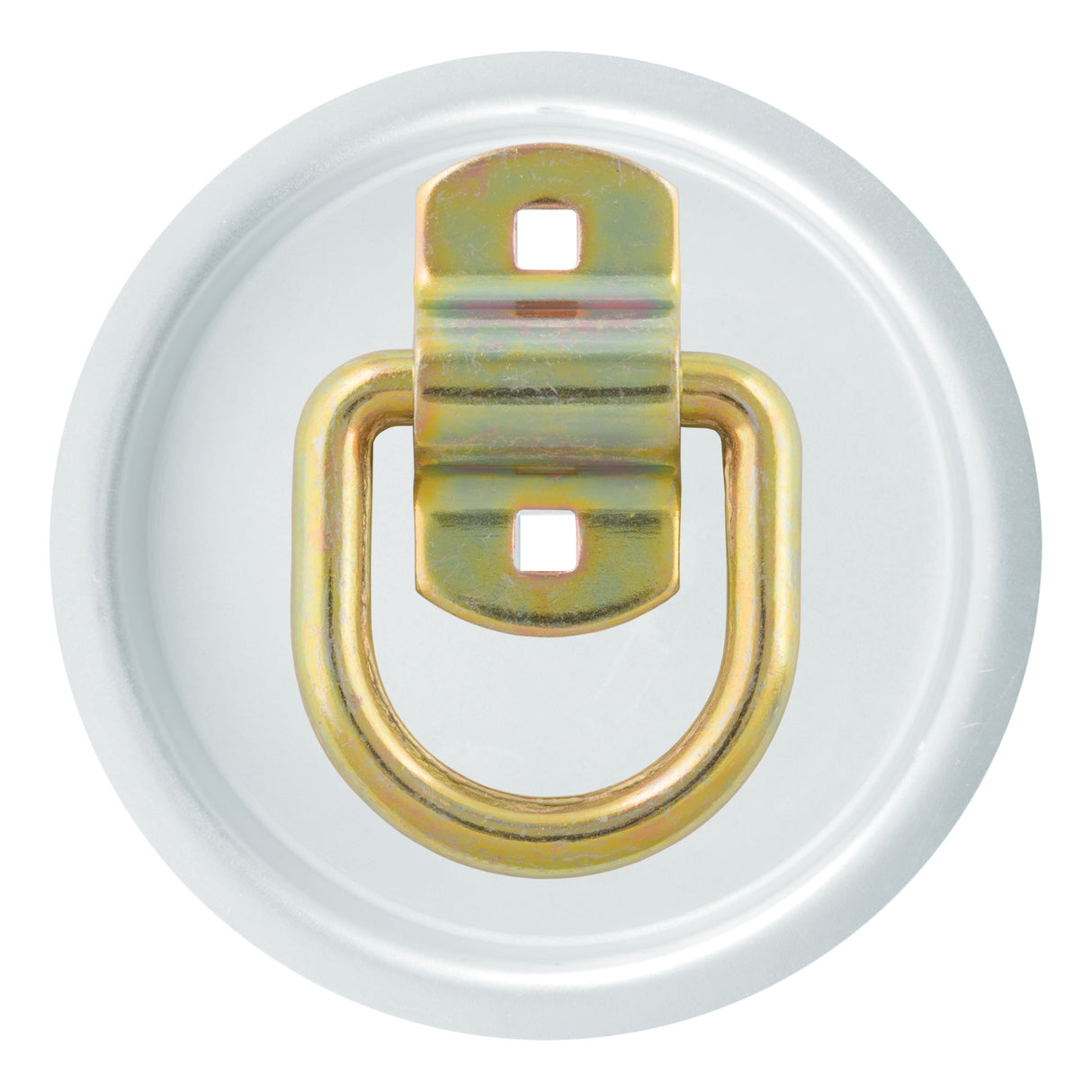 Curt - 3" x 3" Surface-Mounted Tie-Down D-Ring (3,600 lbs, Yellow Zinc) - 83740