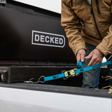 Decked - Truck Bed Tool Box - Black - Includes Two (2) D-Ring Cargo Tie Downs And Two (2) Tool Tray Pads - Dtb2-Blk