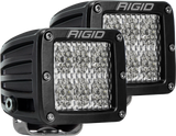 RIGID D-Series PRO LED Light, Flood Diffused, Surface Mount, Black Housing, Pair