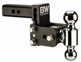 B&W Trailer Hitches - TS10035B B&W Tow And Stow Dual Ball 2" Adj Ball Mount 3" Drop/3-1/2" Rise, Black