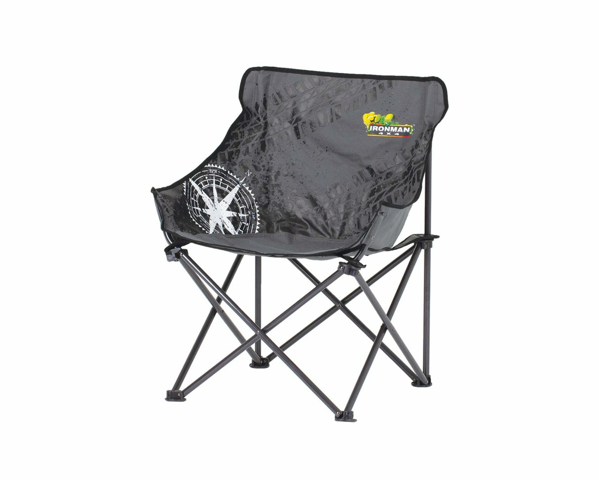 IronMan 4x4 - Mid Size Low Back Camp Chair - Black/Grey - ICHAIR0034