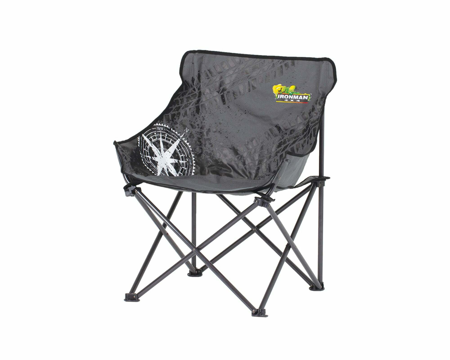 IronMan 4x4 - Mid Size Low Back Camp Chair - Black/Grey - ICHAIR0034
