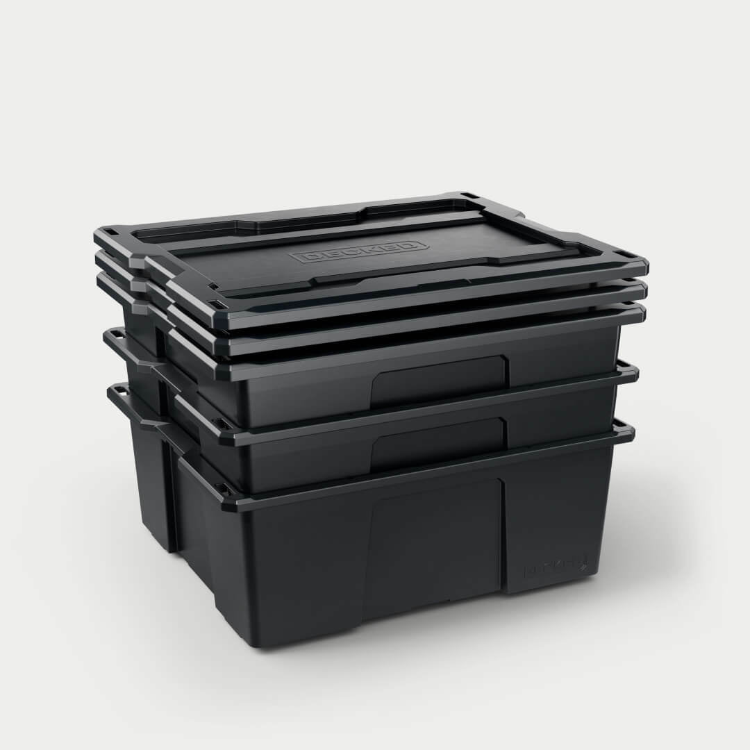 Decked - Payloader 32 - D-co bin with snap on lid - one (1) - all black - A0041-DBIN-BLK