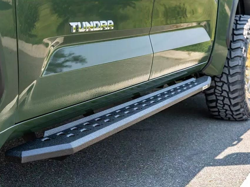 Go Rhino 69443687ST - RB20 Slim Line Running Boards With Mounting Brackets - Protective Bedliner Coating