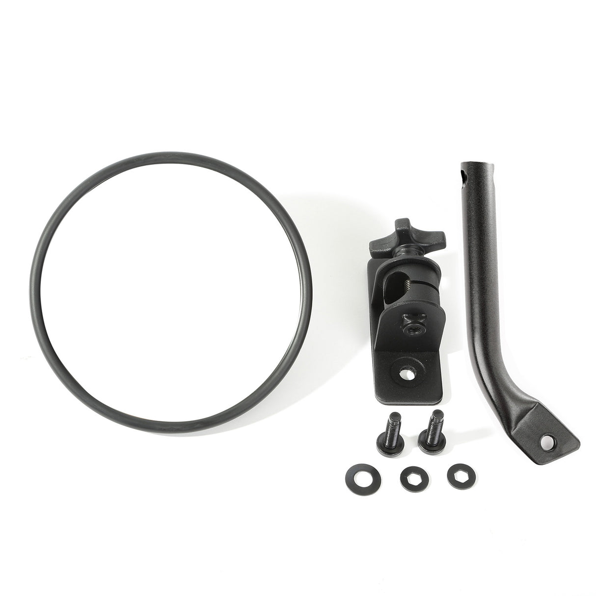 Rugged Ridge - Rugged Ridge 11025.19 Stubby Trail Mirror, Round, Textured Black; 97-18 Jeep Wrangler JK - 11025.19