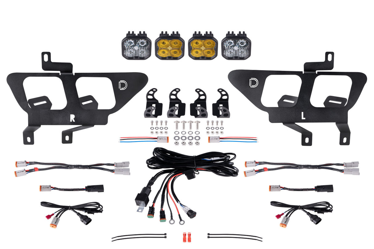 Diode Dynamics - SS3 LED Fog Pocket Kit for 2021-2022 Ford F-150, Yellow Sport - DD7311