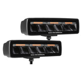 Go Rhino 750600622SBS Blackout Combo Series - SIXLINE 6-LED Spot Light Pods, Pair, w/Amber LEDs